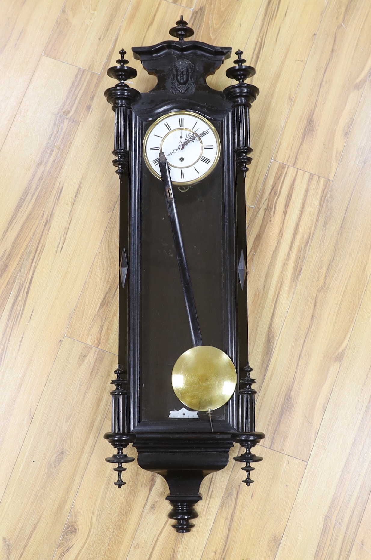 A late 19th century ebonised Viennese regulator, approx. 122cm high